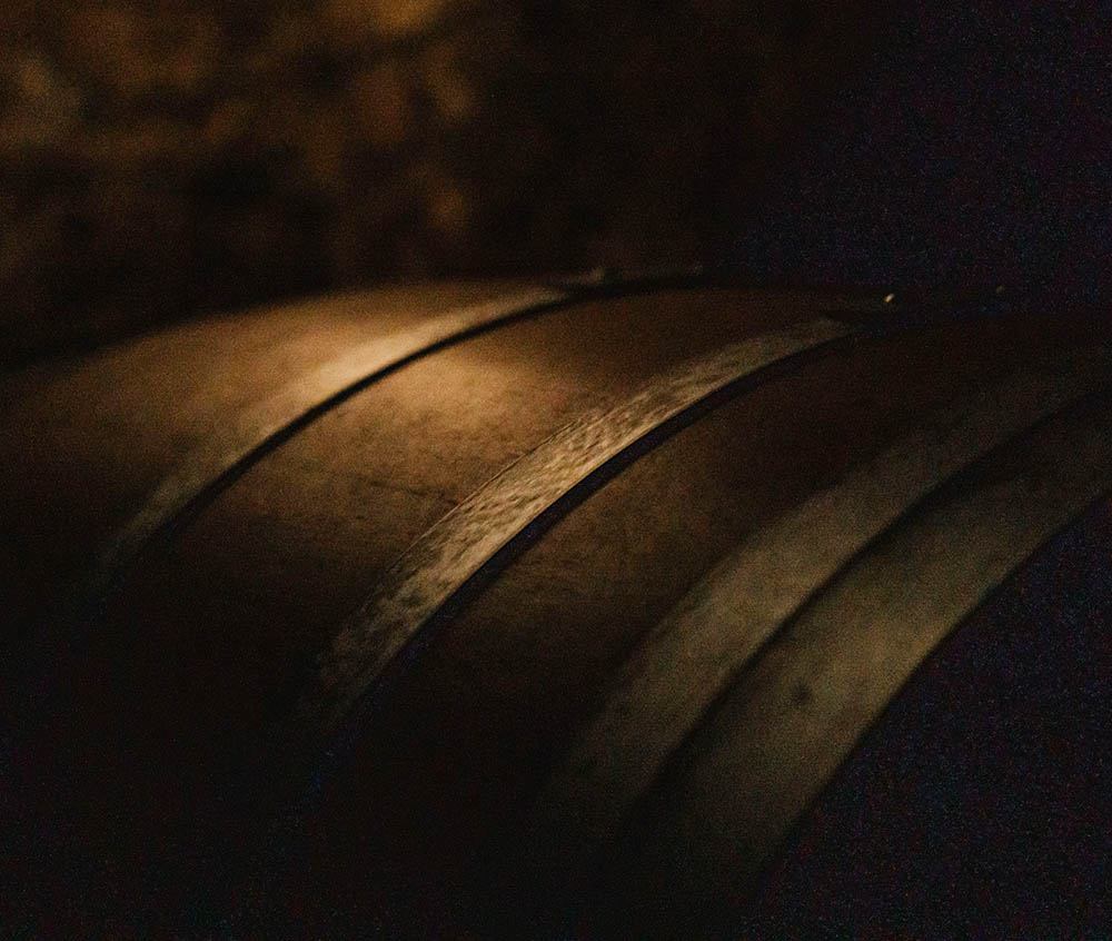 Holzfass in Nahaufnahme